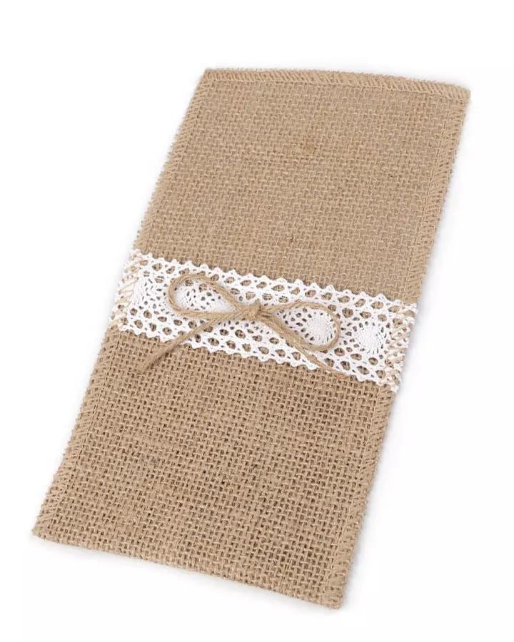 Jutová kapsa na příbory – vzor 2 1/2