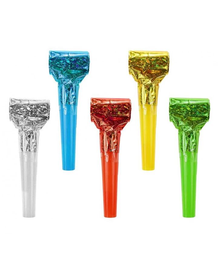 Frkačky, party píšťalky holografický mix barev, 5 ks