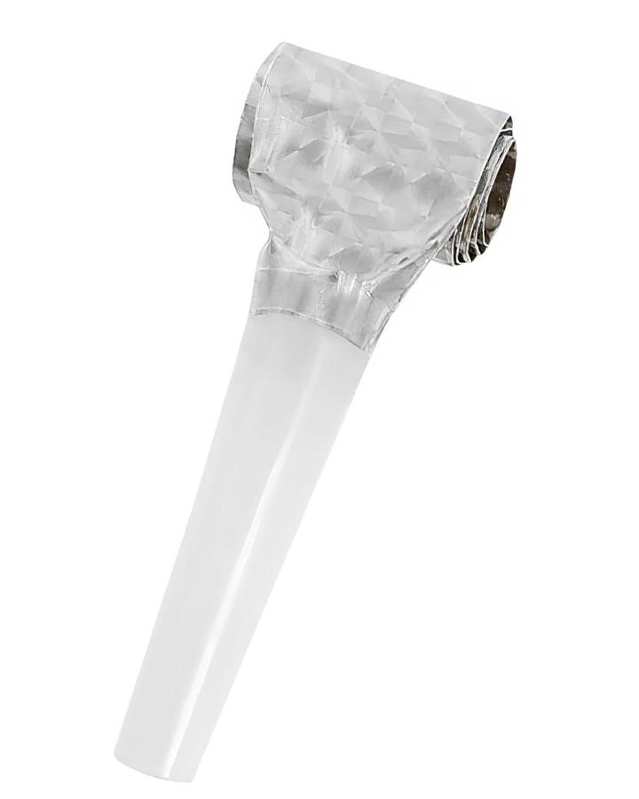 Frkačky, party píšťalky, holografická stříbrná barva, 5 ks 1/2