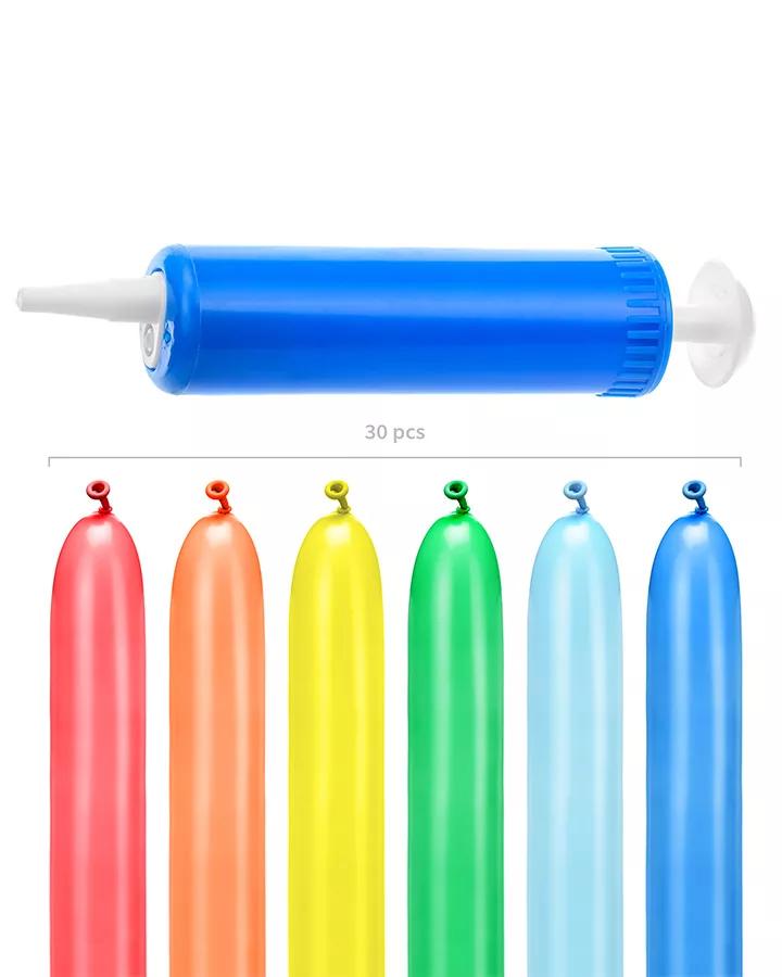 Pestrobarevné balóny na modelování (30ks+pumpa) 2/3