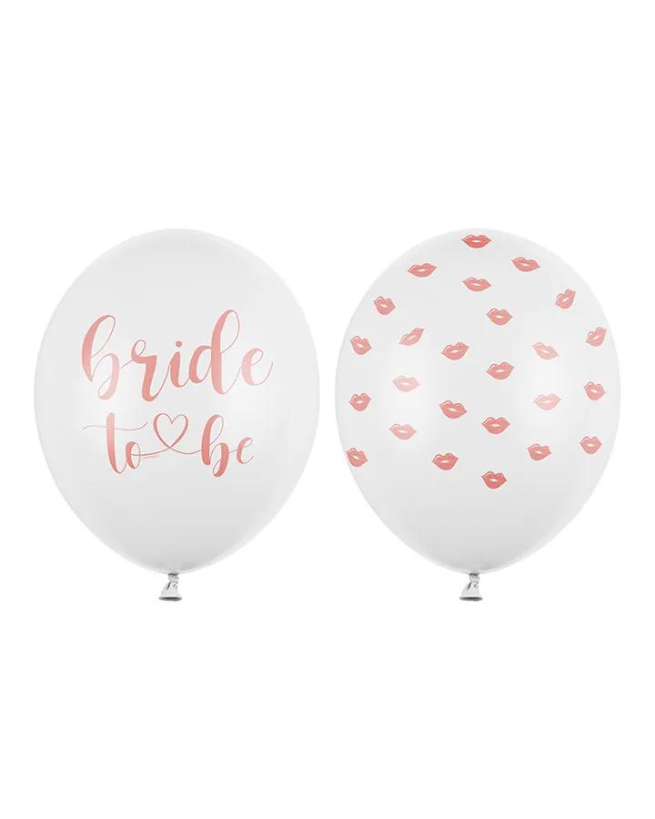 Balóny na rozloučenou se svobodou "Bride to be" růžové, 10ks