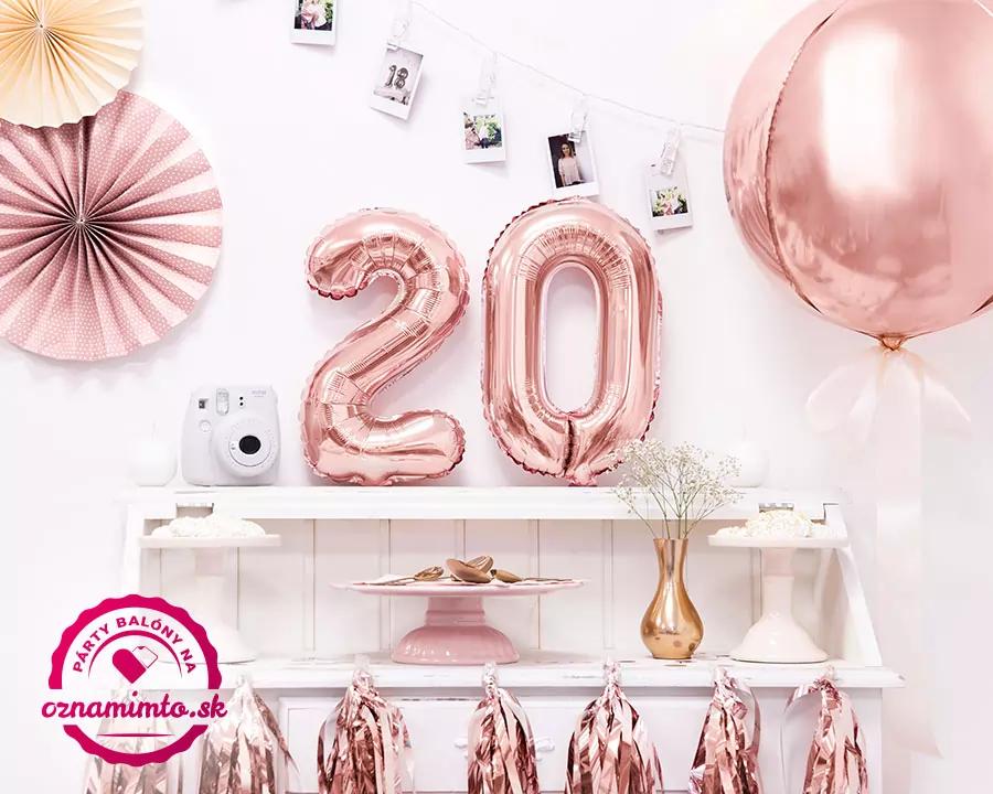 Fóliový balón číslo 2, růžovo-zlatý, 35 cm 3/5