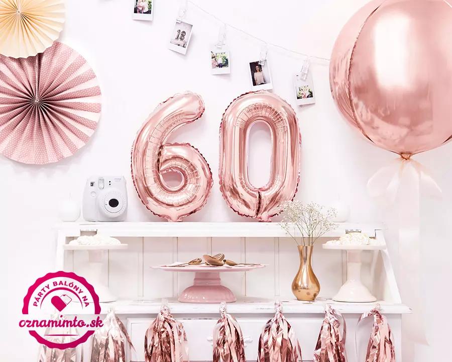 Fóliový balón číslo 6, růžovo-zlatý, 35 cm 4/5