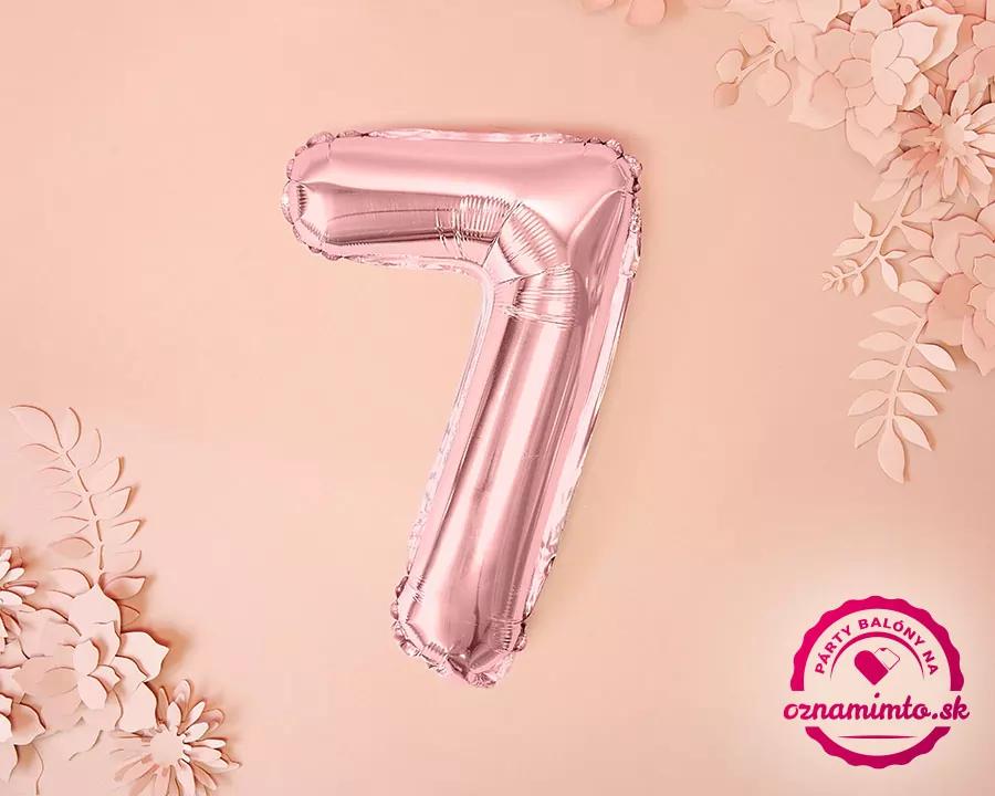 Fóliový balón číslo 7, růžovo-zlatý, 86 cm 2/3