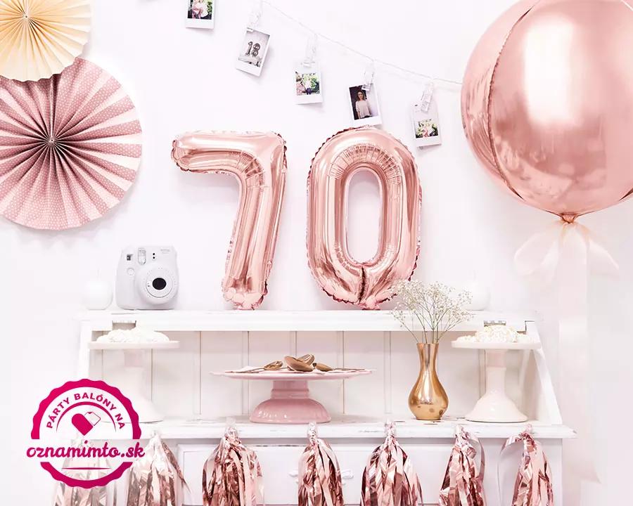 Fóliový balón číslo 7, růžovo-zlatý, 35 cm 3/4