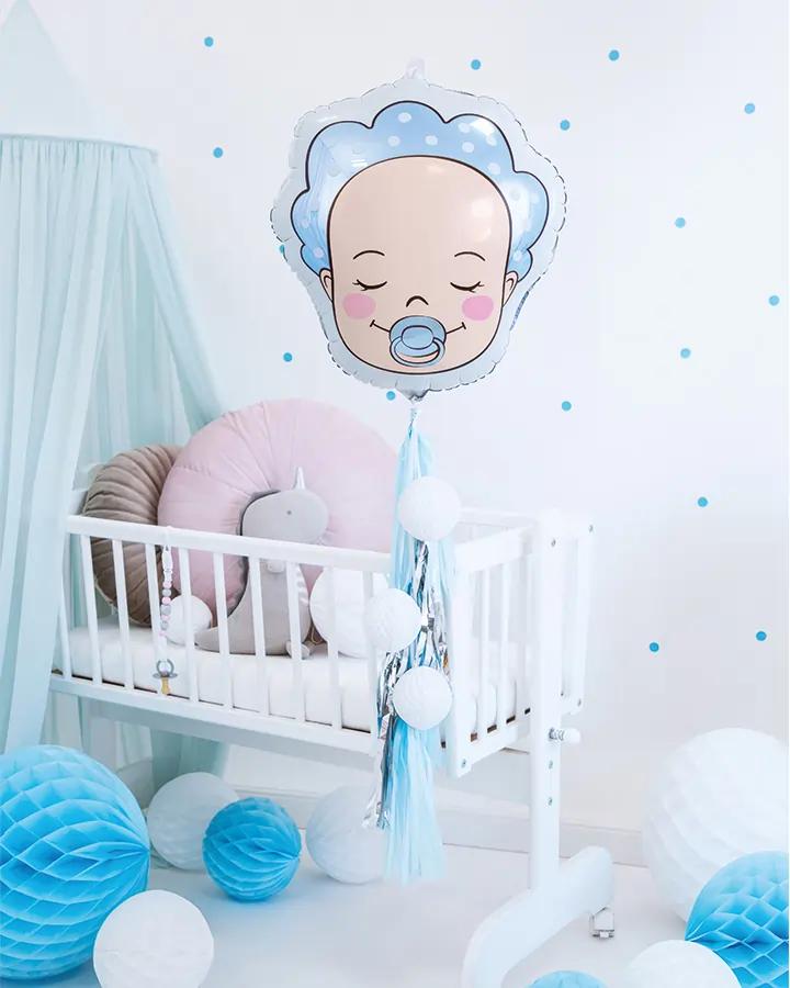 Fóliový balón hlava miminka, kluk, rozměr 40x45cm 1/3