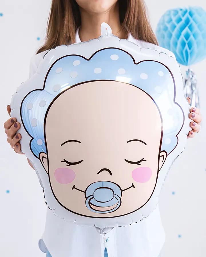 Fóliový balón hlava miminka, kluk, rozměr 40x45cm 2/3