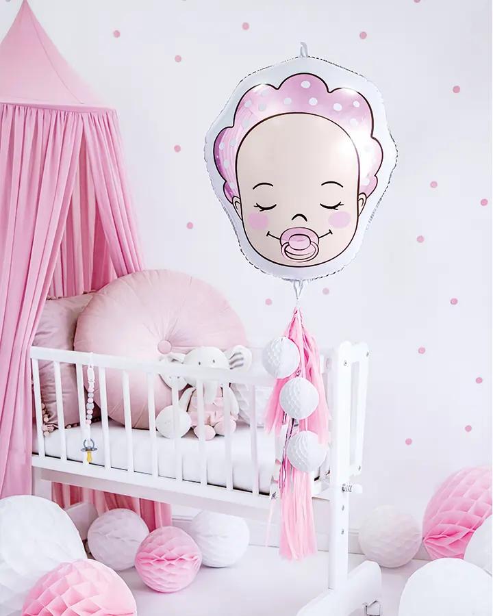 Fóliový balón hlava miminka, holčička, rozměr 40x45cm 1/3