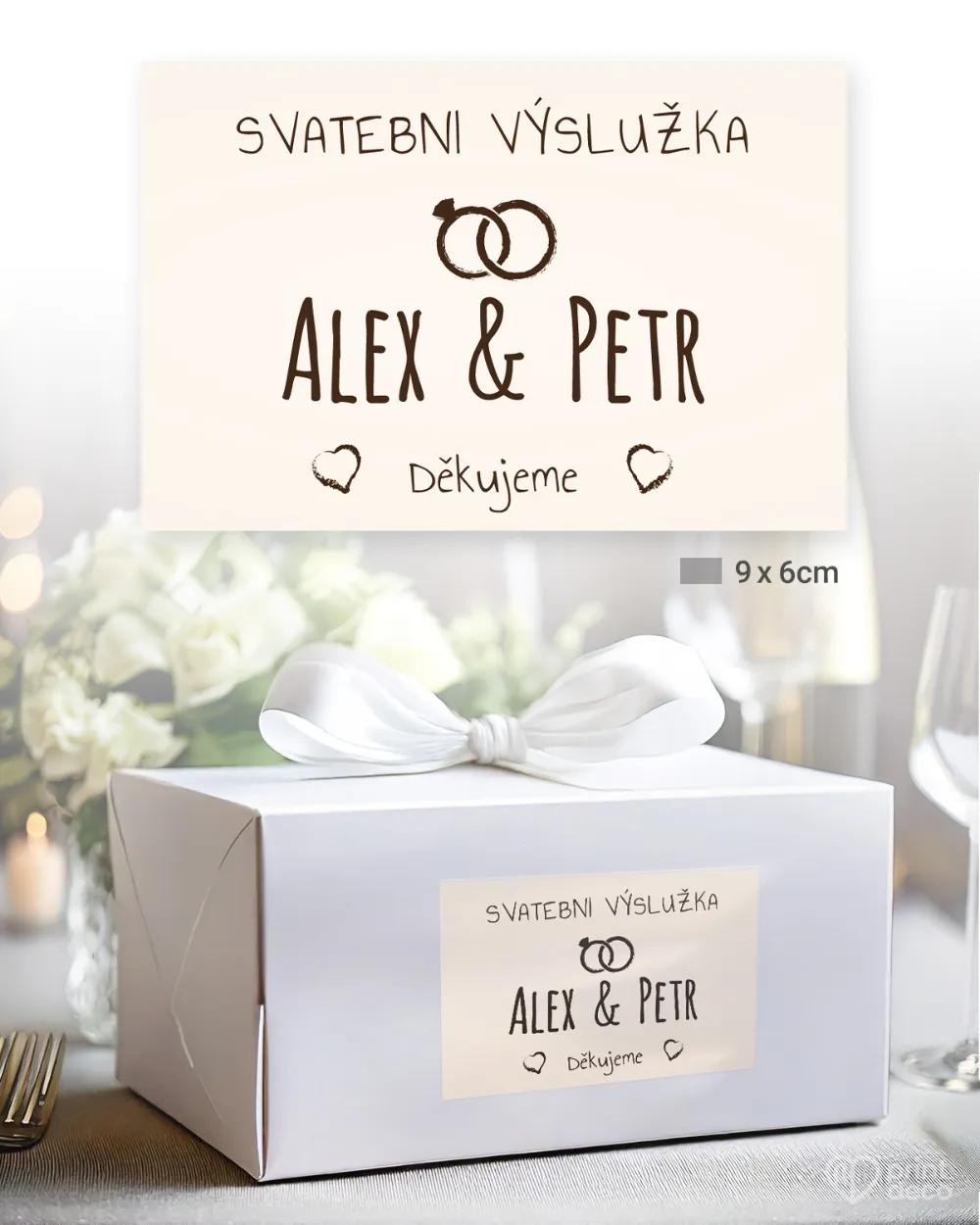 Svatební samolepky na výslužky ve vintage stylu 3/4