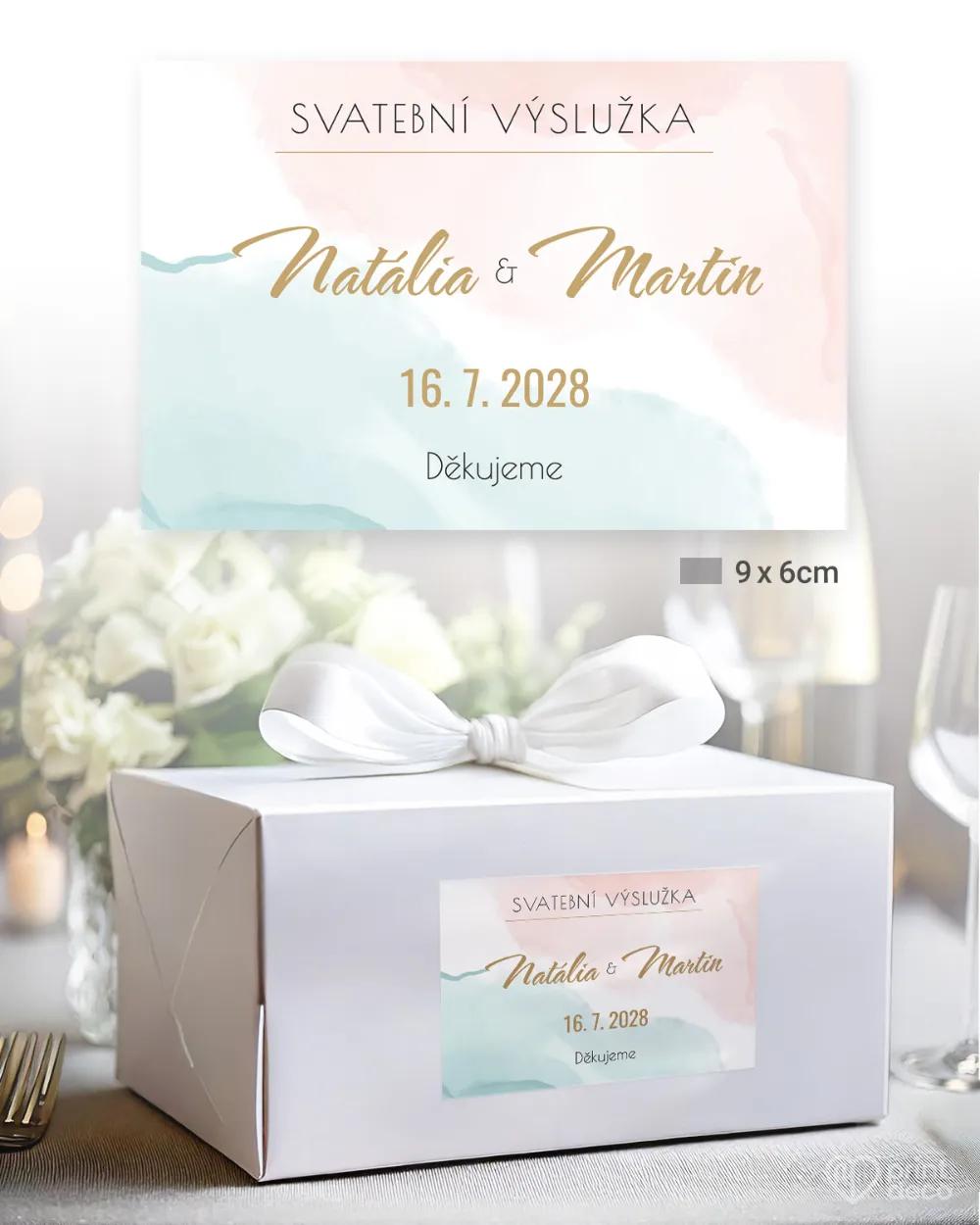 Svatební samolepky na výslužky abstrakt I. 2/3