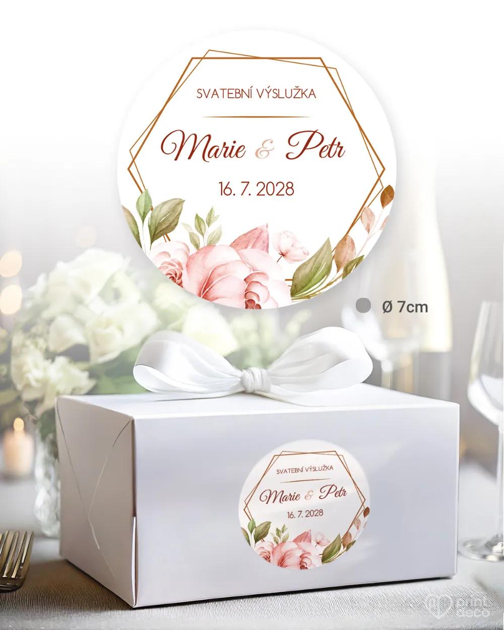 Svatební samolepky na výslužky květinový sen 1/3
