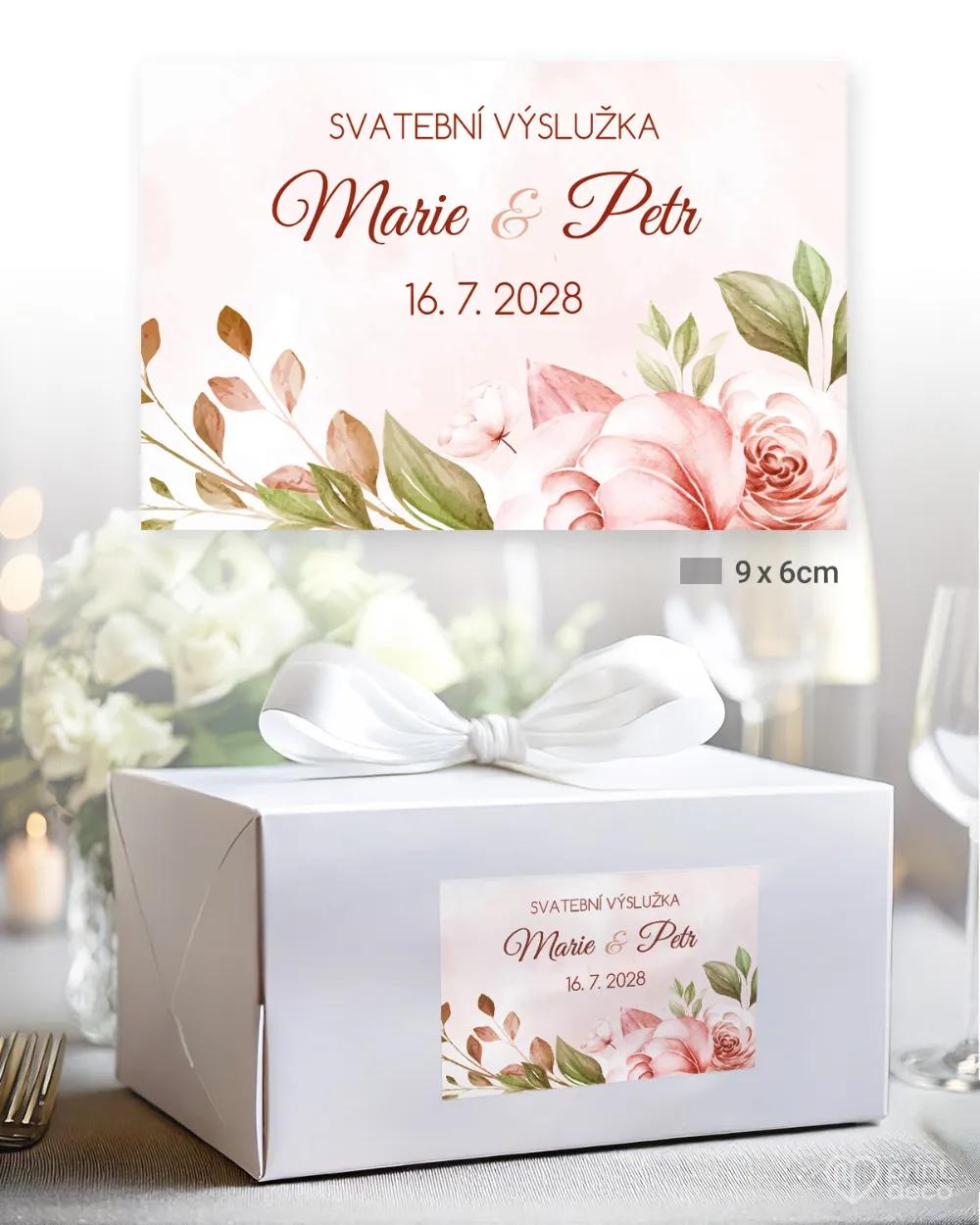Svatební samolepky na výslužky květinový sen 2/3