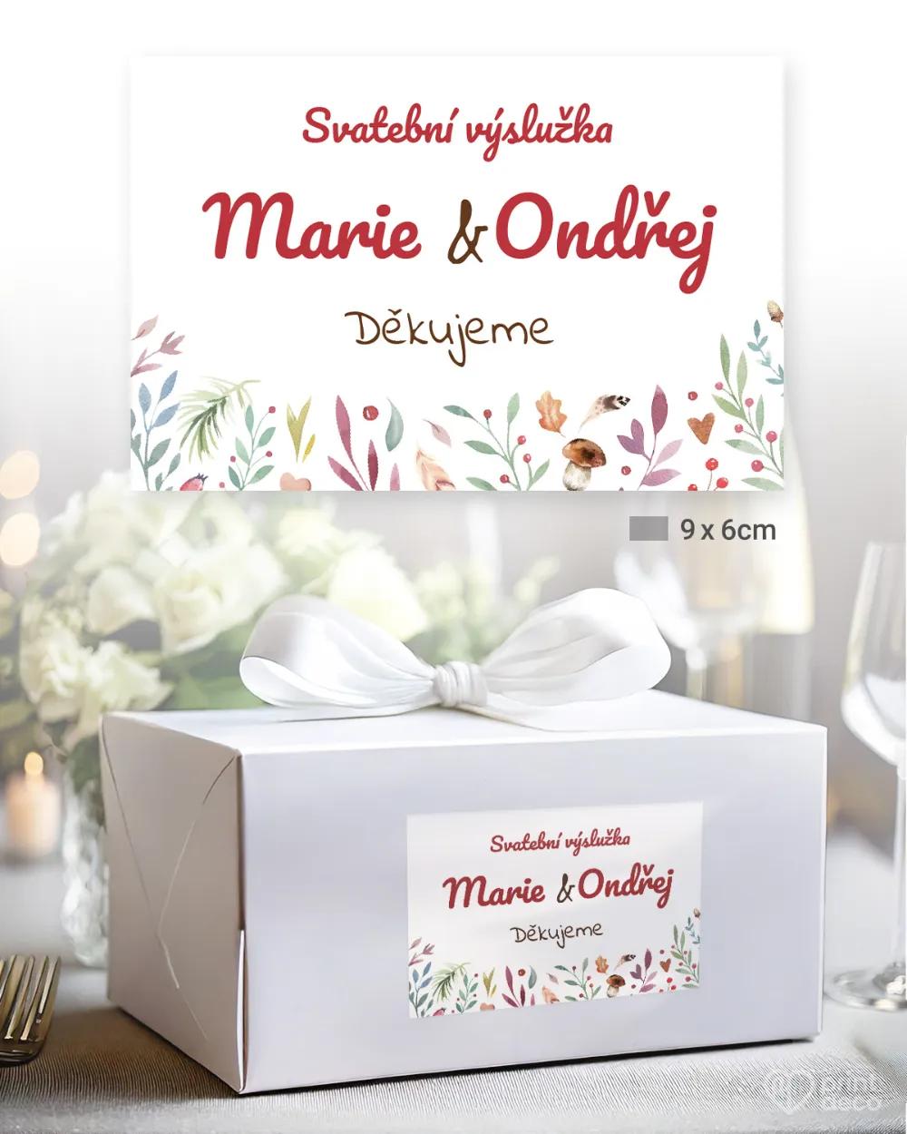 Svatební samolepky na výslužky lesní plody II. 2/3