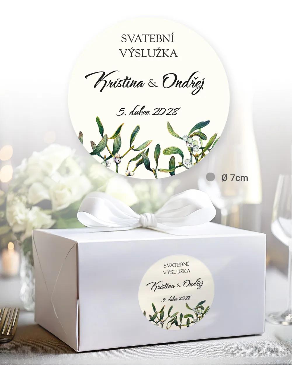 Svatební samolepky na výslužky jmelí 1/3