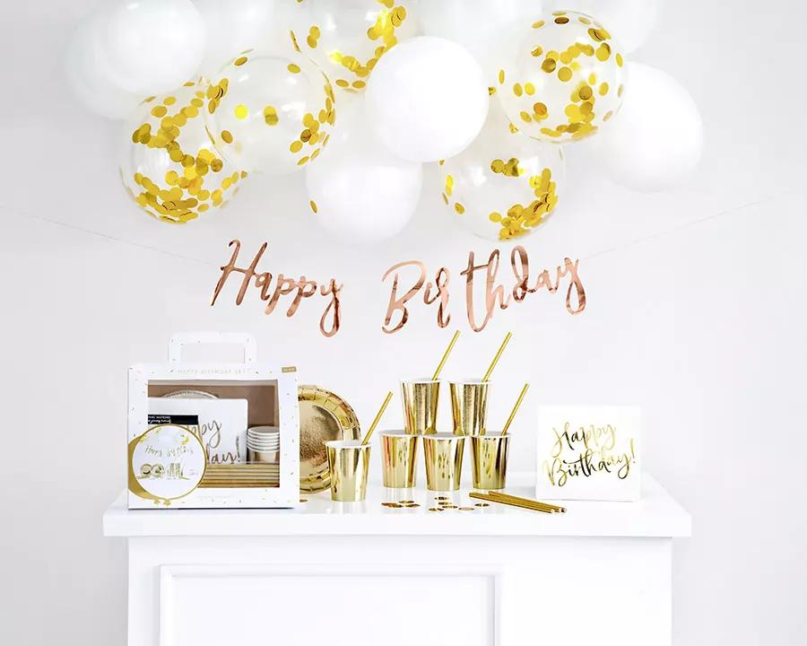 Sada party dekorací na oslavu ve zlatém motivu (60 ks) 2/5