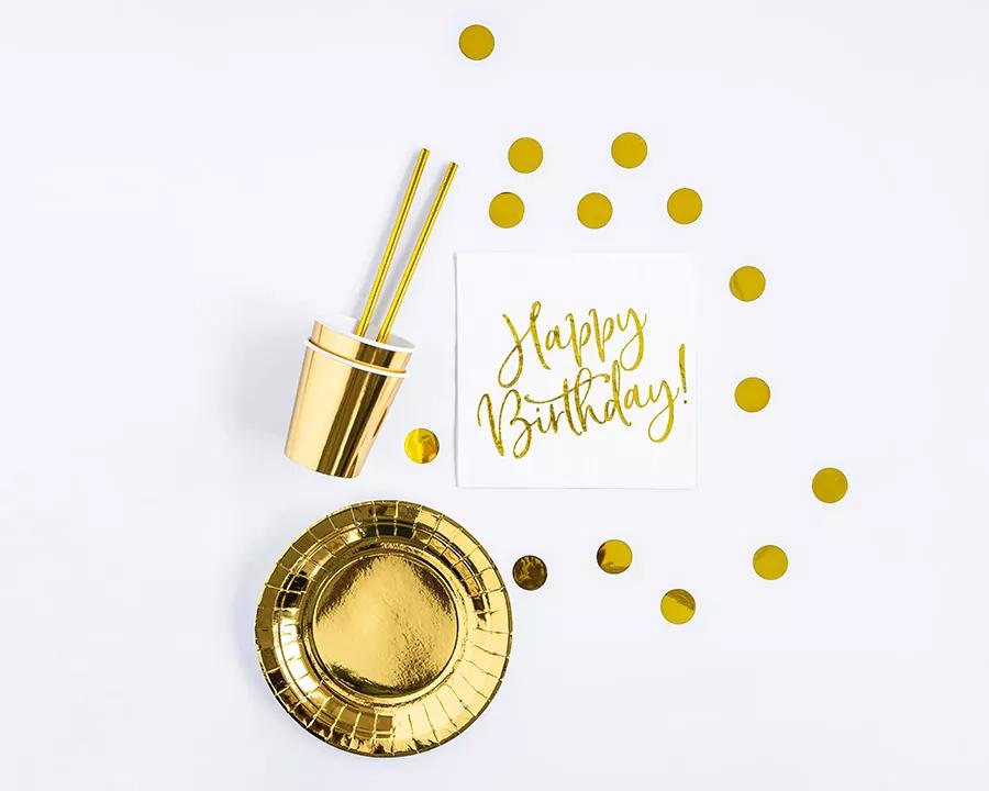 Sada party dekorací na oslavu ve zlatém motivu (60 ks) 3/5