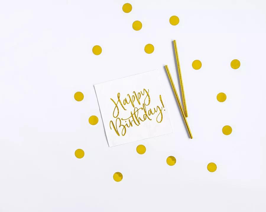 Sada party dekorací na oslavu ve zlatém motivu (60 ks) 4/5