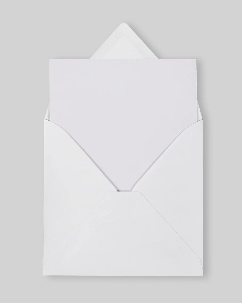 Bílá obálka – čtverec 140 mm 1/3