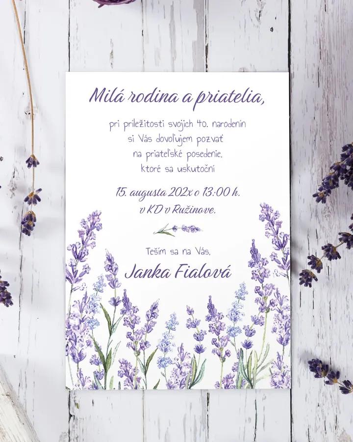 Pozvánka na narozeniny Levandule 01 1/2