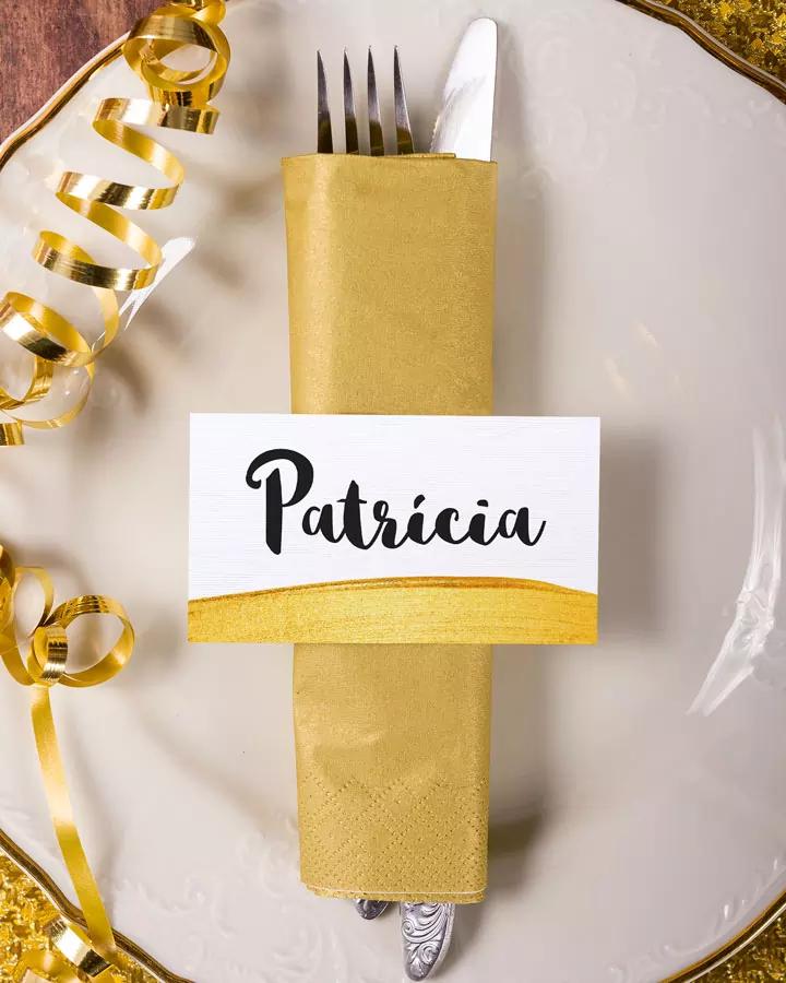 Jmenovky na oslavu ve zlatém motivu 1/3