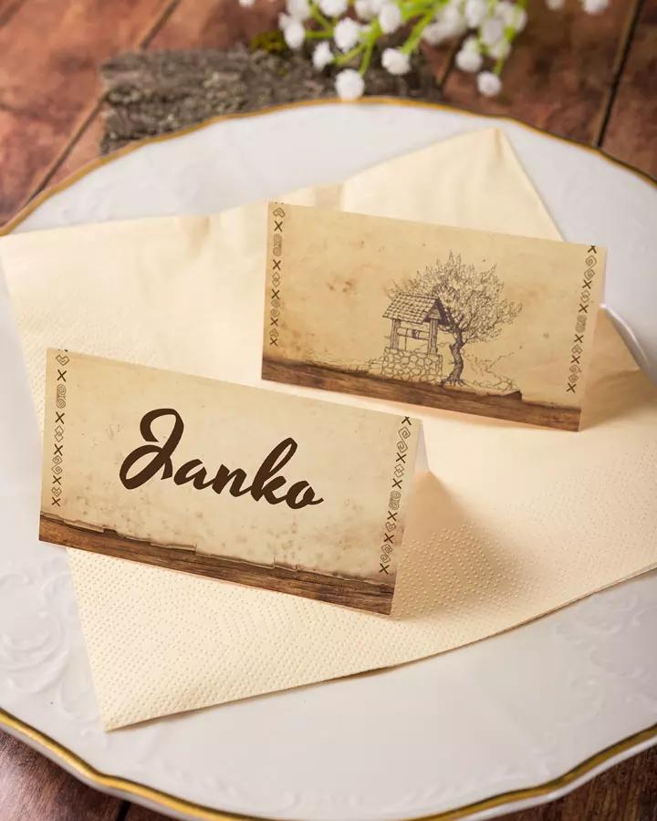 Jmenovky na oslavu s lidovým motivem 6/7