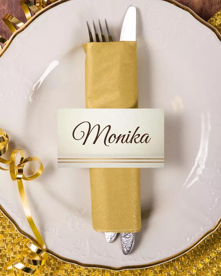 Jmenovky na oslavu Luxusní motiv se zlatou mašlí 4/5