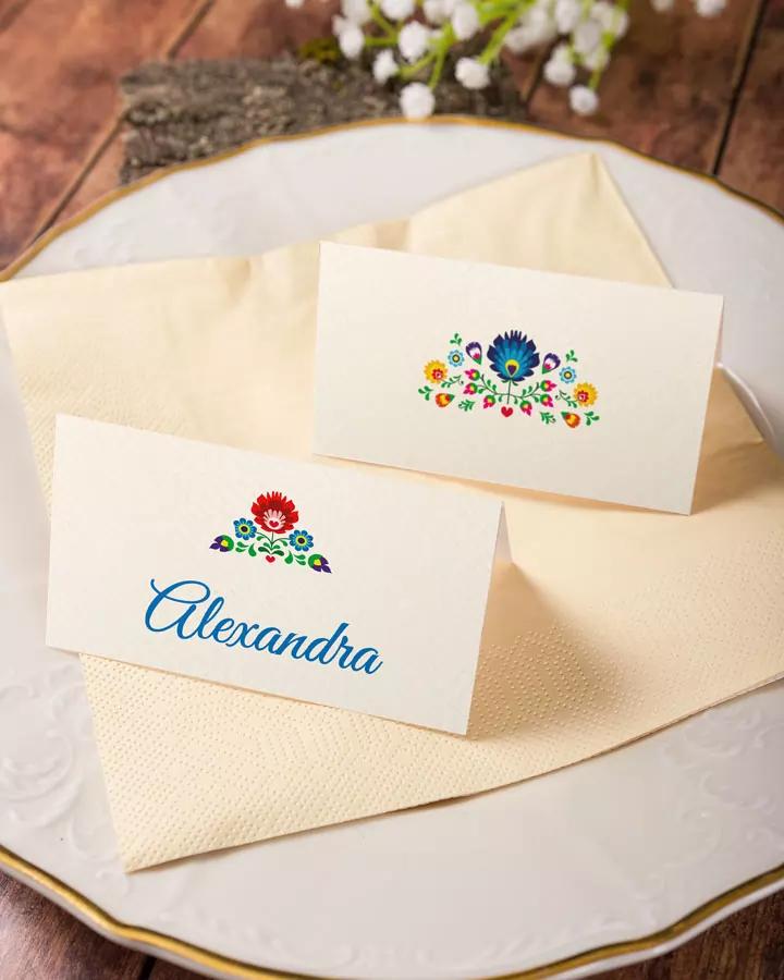 Jmenovky na oslavu s lidovým motivem II 3/4