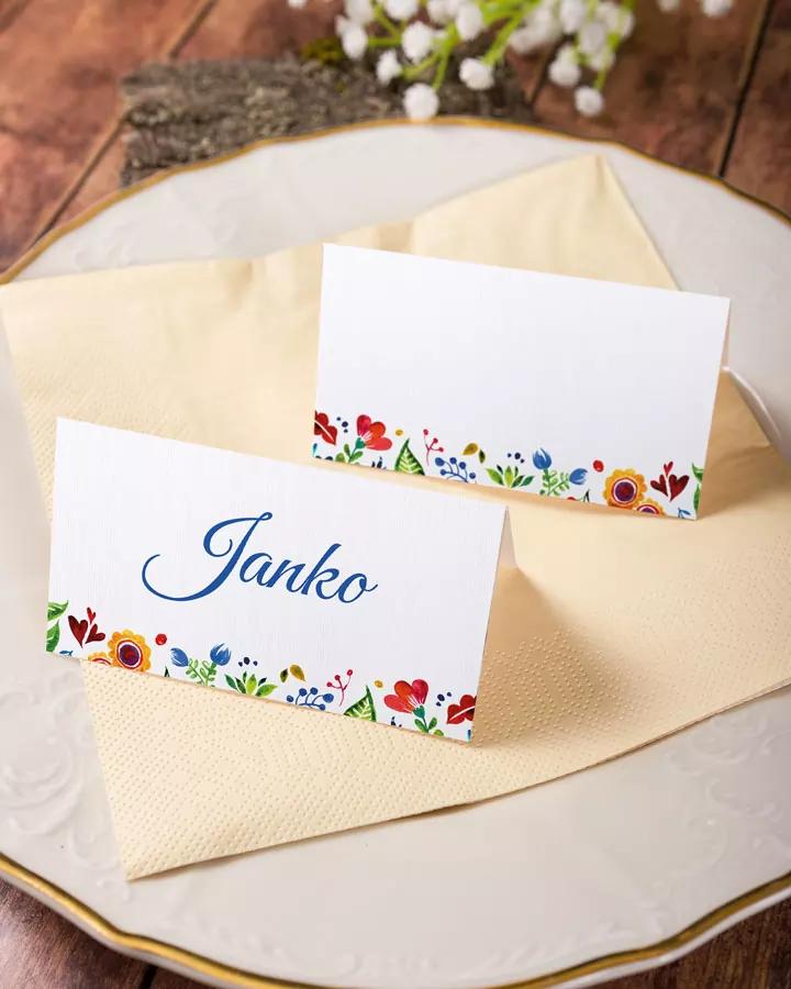 Jmenovky na oslavu s folklórním motivem 2/3