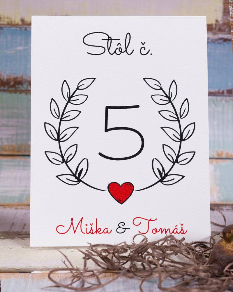 Svatební číslování stolů – Kraft světlá 2/3