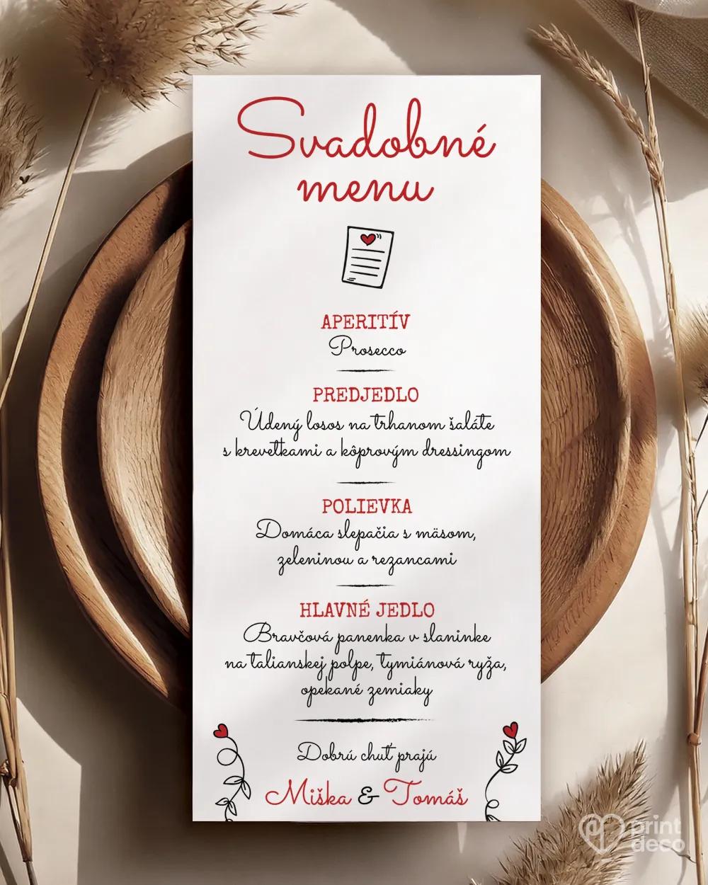 Jednoduché svadobné menu v kraft štýle 5/7
