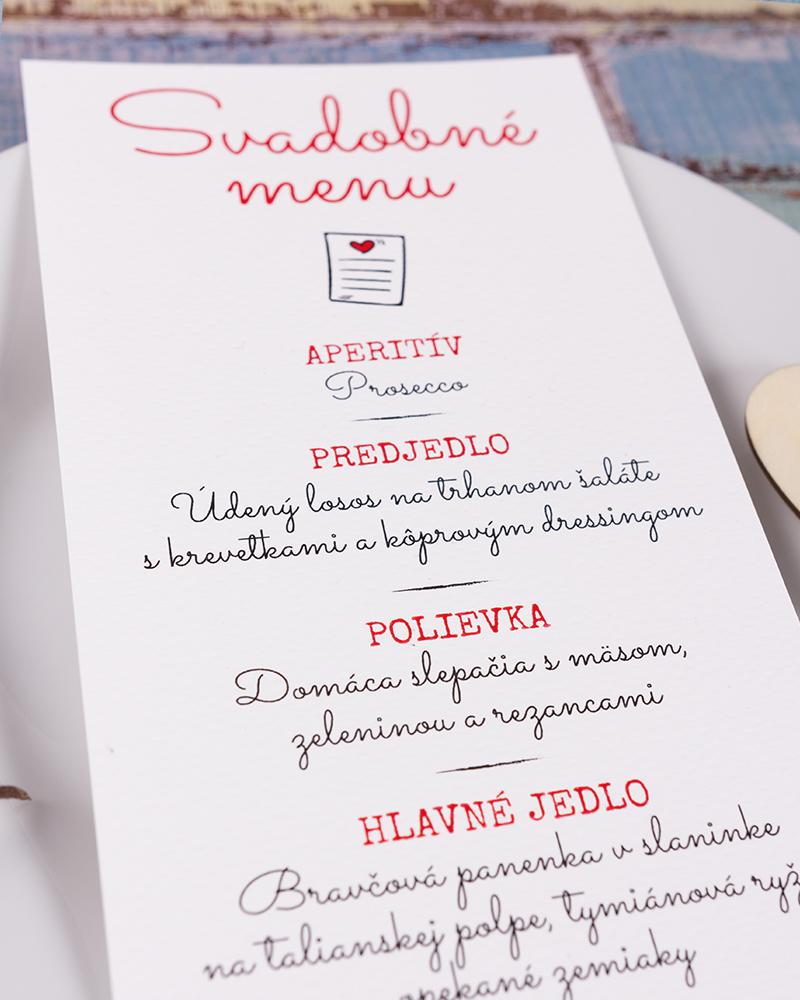 Jednoduché svadobné menu v kraft štýle 4/5