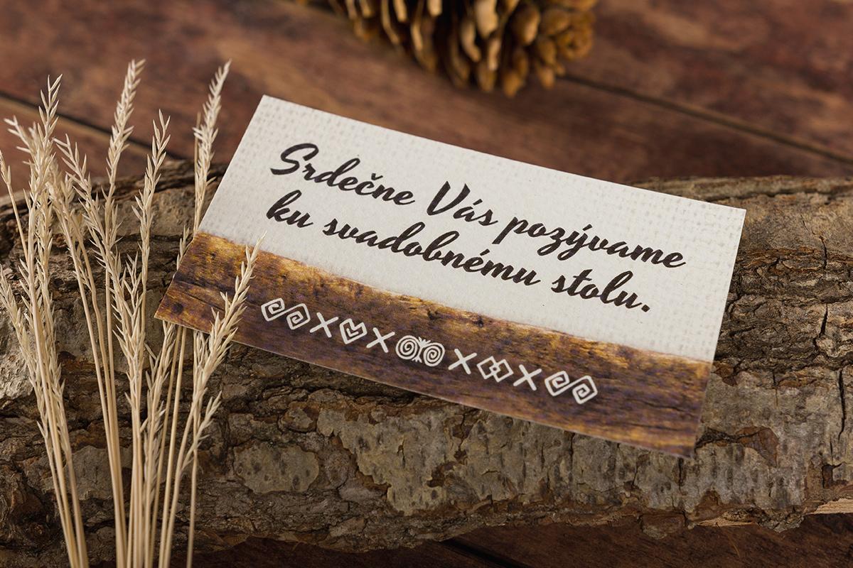Pozvánky ke stolu – s lidovým dřevěným motivem II. 1/2