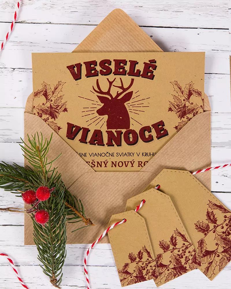 Vánoční pozdrav retro jelen 4/5