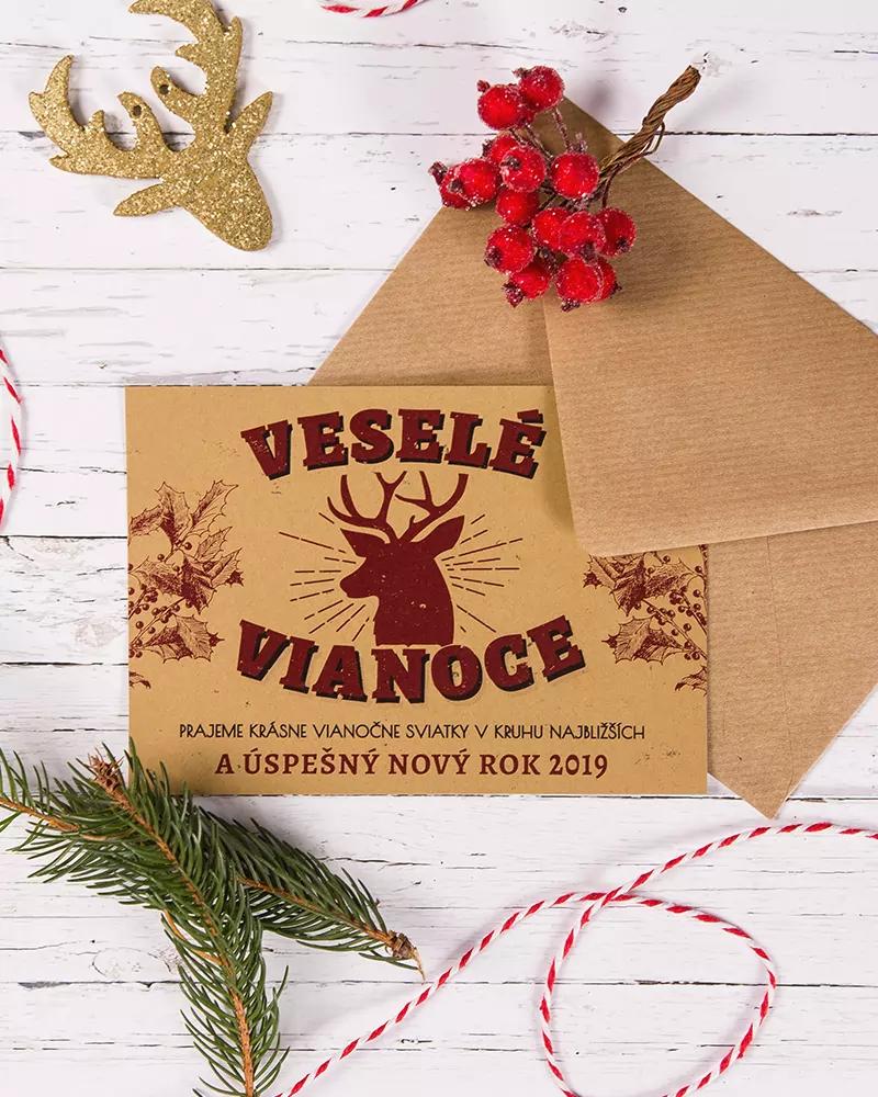 Vánoční pozdrav retro jelen 2/5