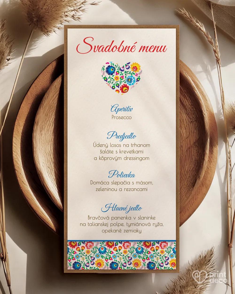 Svatební menu s lidovým motivem I. 4/5