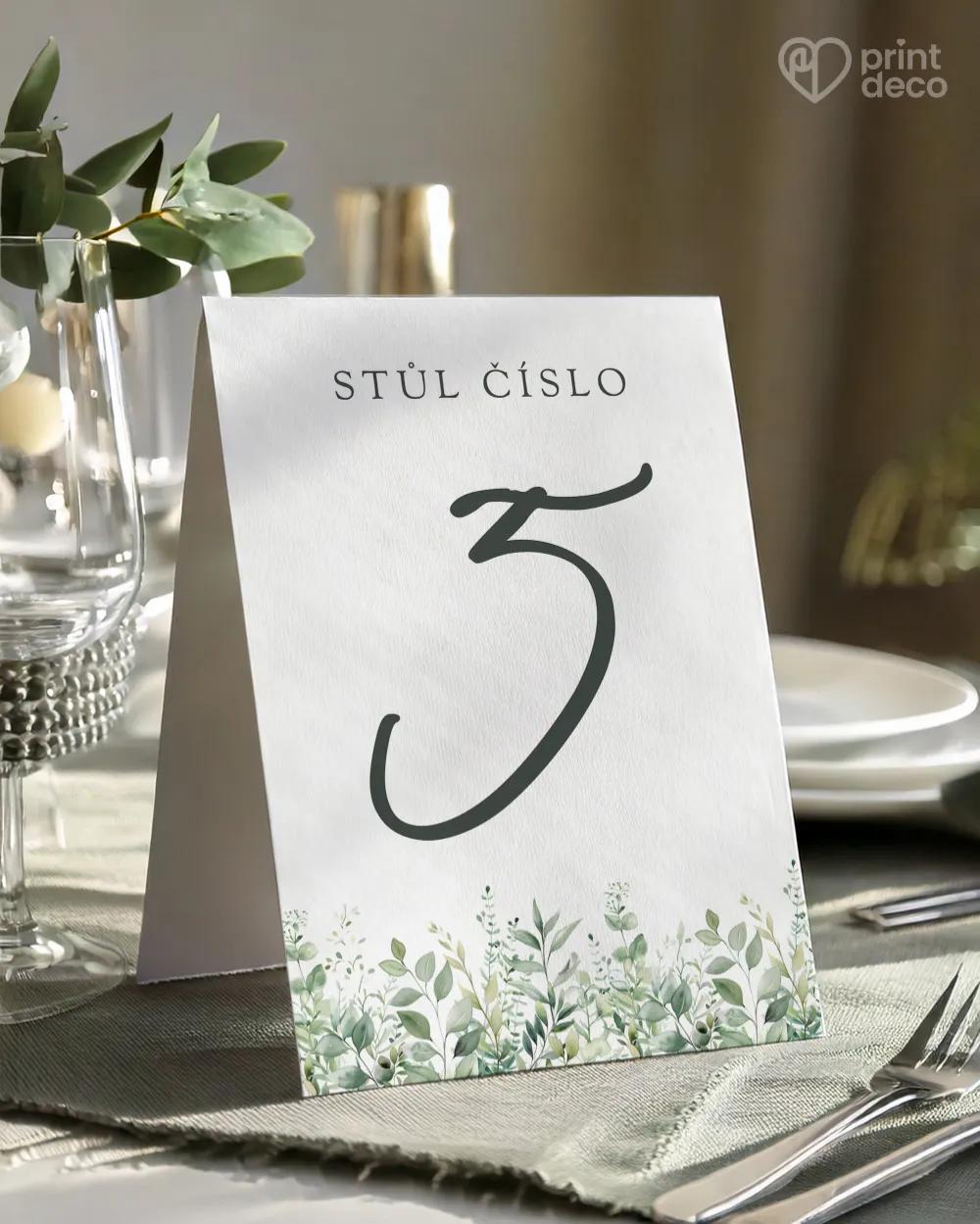 Svatební číslování stolů – Slib přírody II.