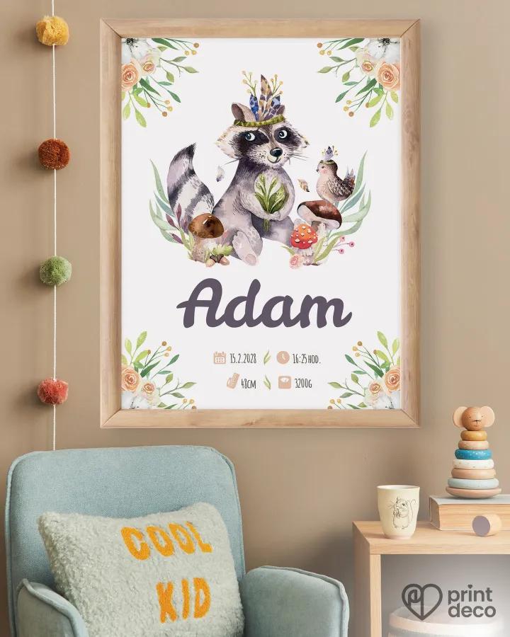 Dětský plakát s motivem mývala a lesa 1/2