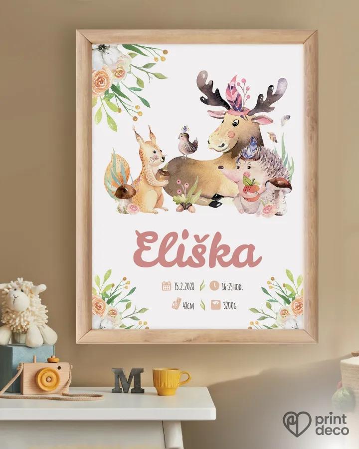 Dětský plakát s motivem lesních zvířátek 1/2