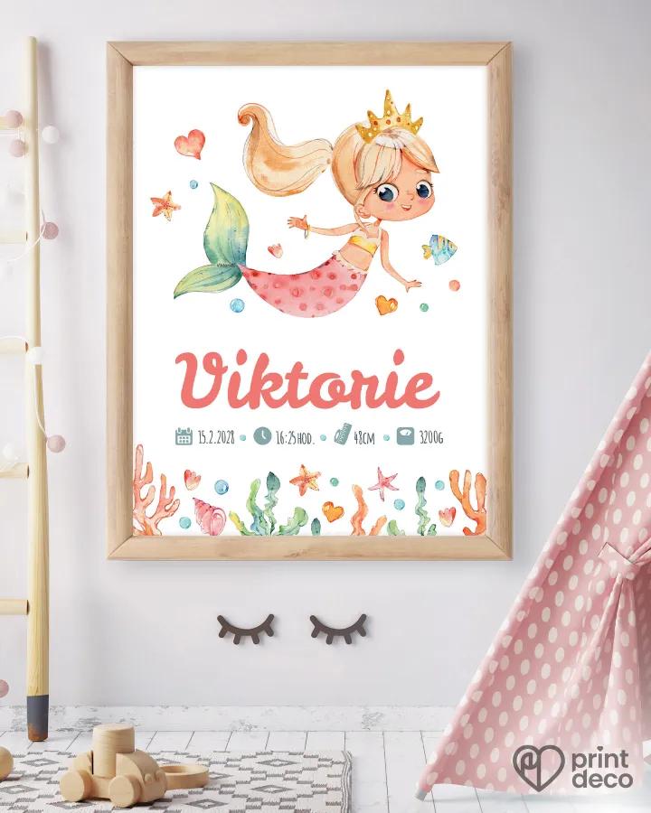 Dětský plakát s motivem malé mořské víly 1/2
