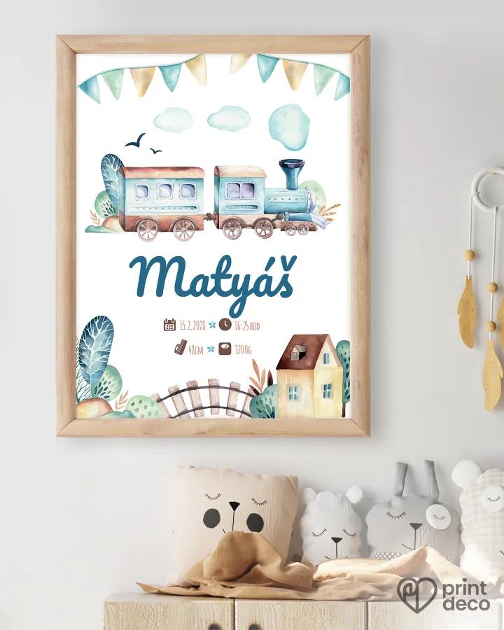 Dětský plakát s motivem vláčku 1/2