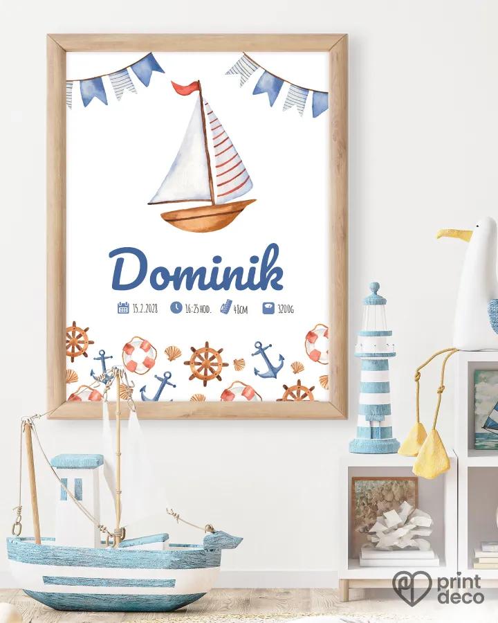 Dětský plakát s plachetnicí 1/2