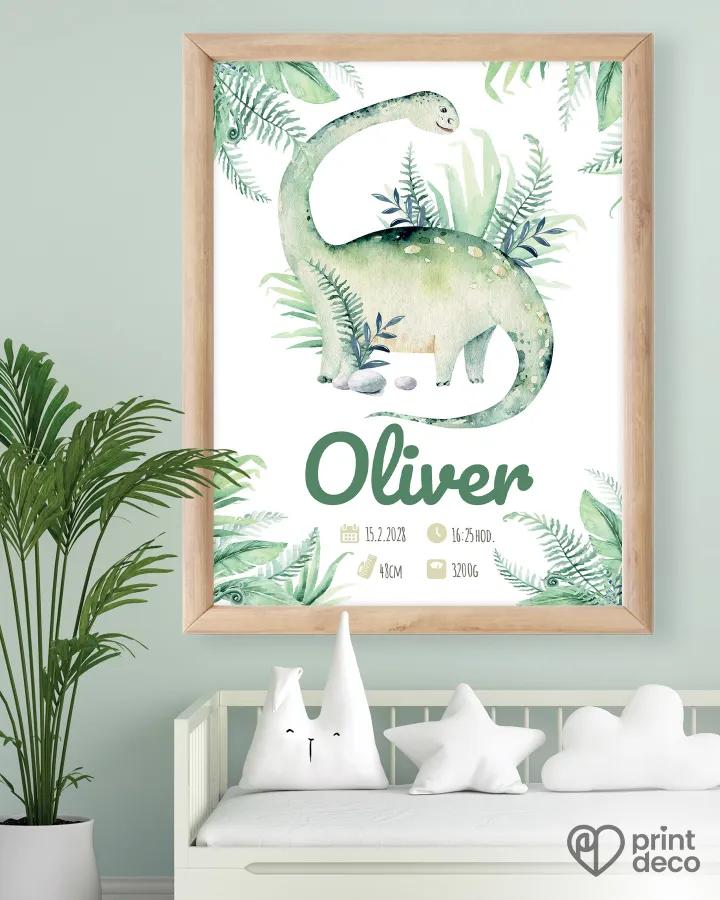 Dětský plakát s dinosaurem 1/2