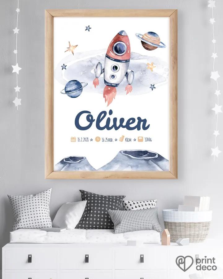 Dětský plakát s motivem rakety 1/2