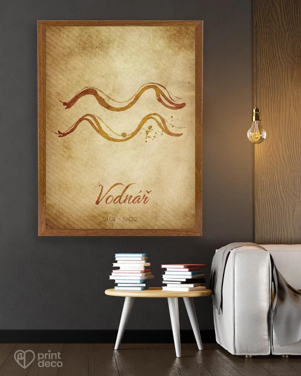 Plakát se znamením Vodnář - motiv 1 2/3