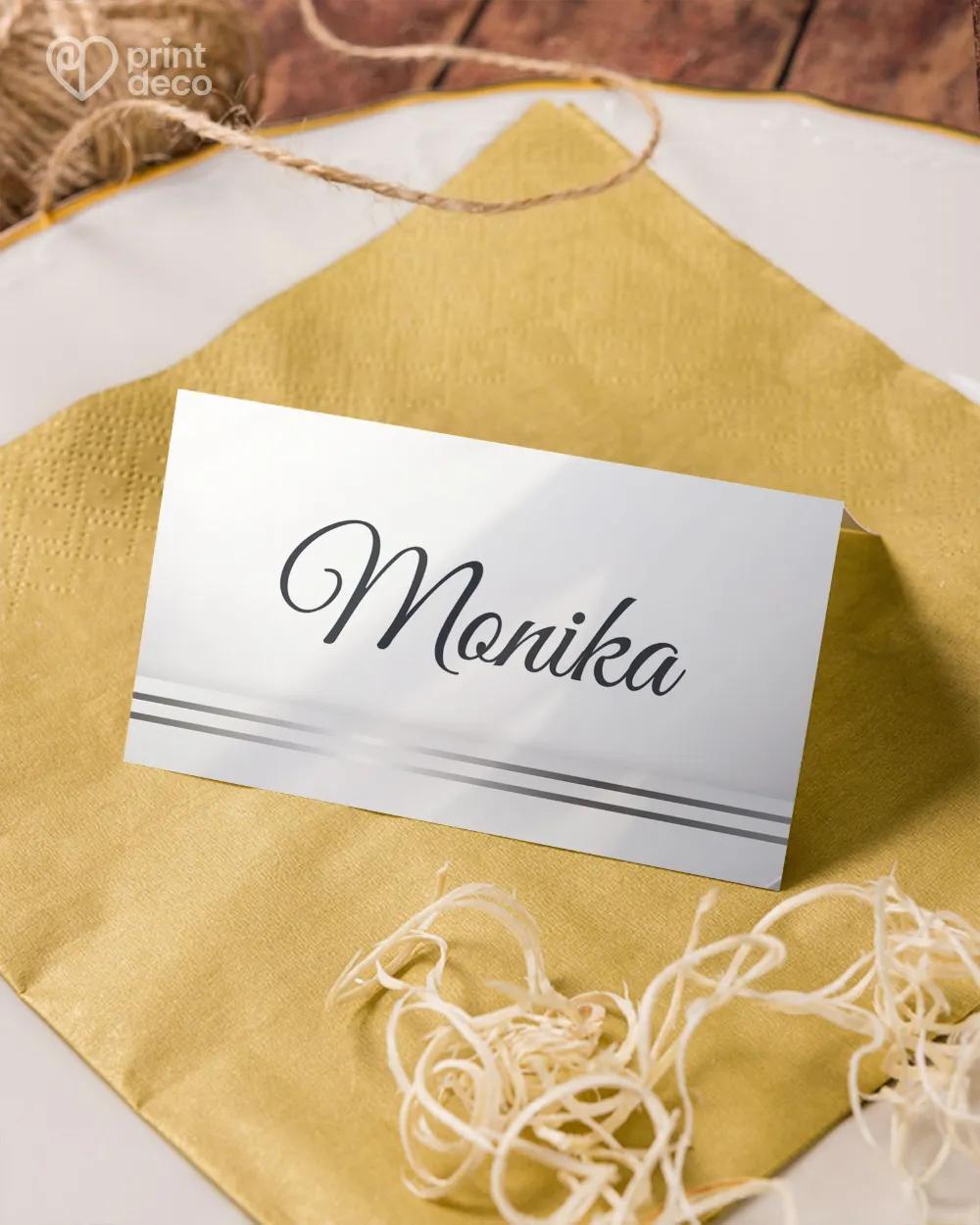 Jmenovky na oslavu se stříbrnou mašlí 1/3