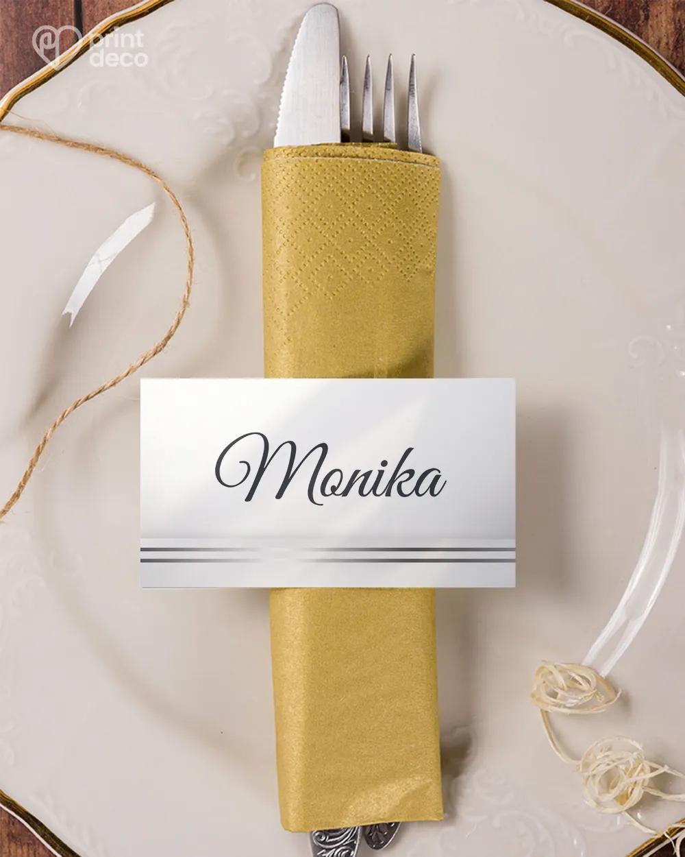 Jmenovky na oslavu se stříbrnou mašlí 2/3