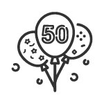 S potiskem, konfetami, LED