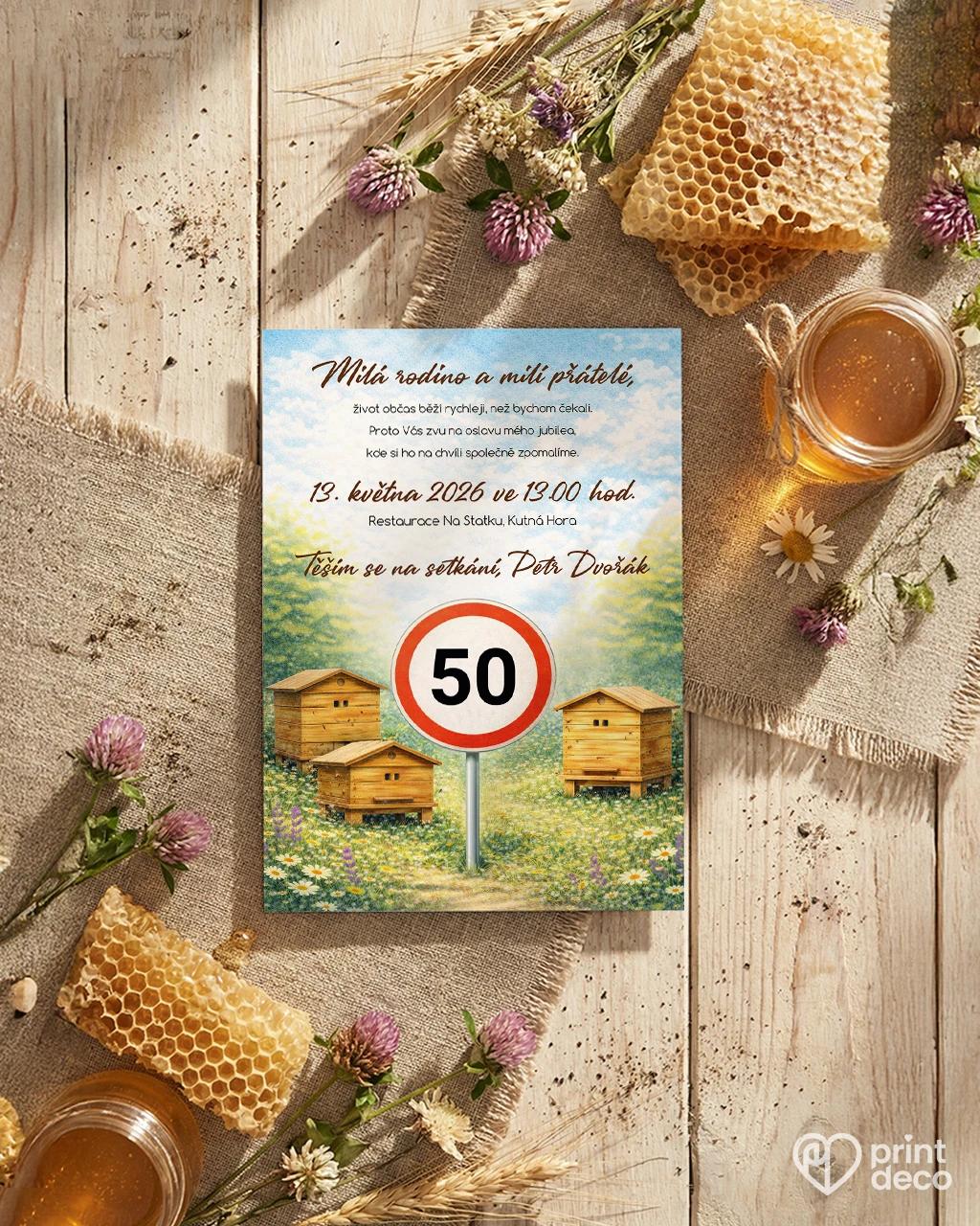 Pozvánka na narozeniny pro včelaře 07 1/2