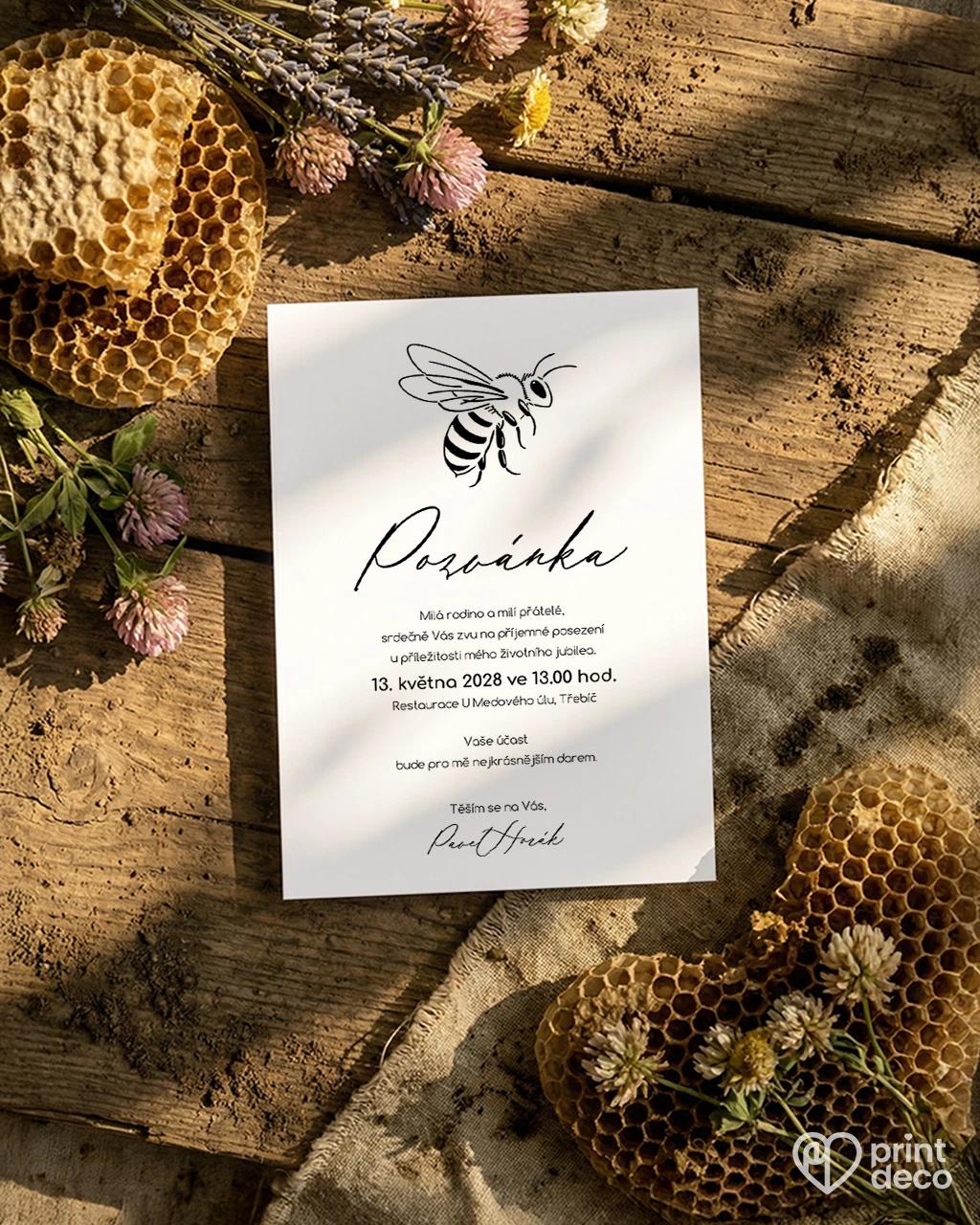 Pozvánka na narozeniny pro včelaře 10 1/2