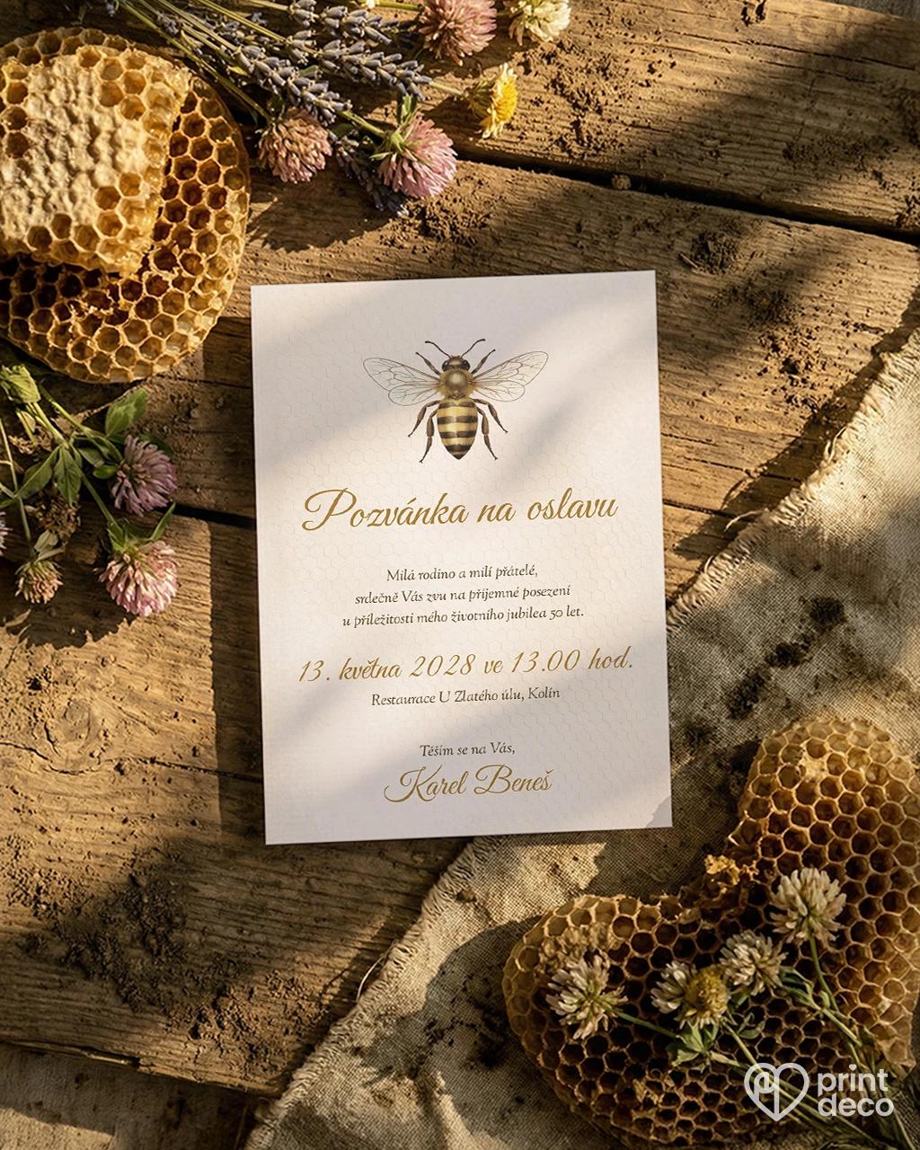 Pozvánka na narozeniny pro včelaře 11 1/2